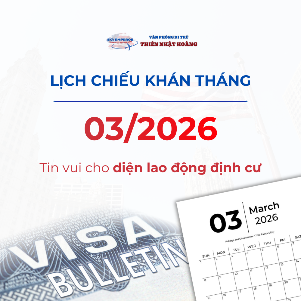 Lịch chiếu khán (Visa Bulletin) tháng 03 năm 2026