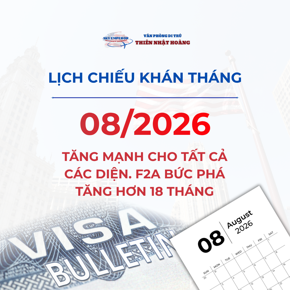Lịch Visa tháng 08/2026