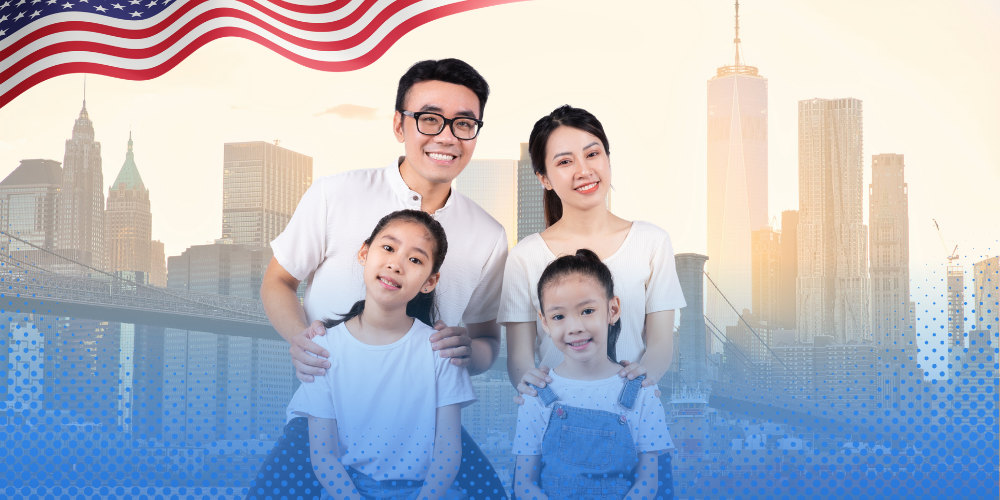 Con riêng có được đi cùng trong hồ sơ bảo lãnh vợ/chồng định cư Hoa Kỳ không?